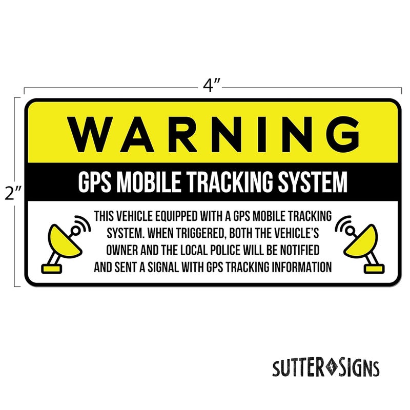 Sutter Signs 6pc GPS Tracking Anti Theft Stickers for Cars | GPS Tracker Decals for Vehicles VIN Cover and Car Security - Image 2